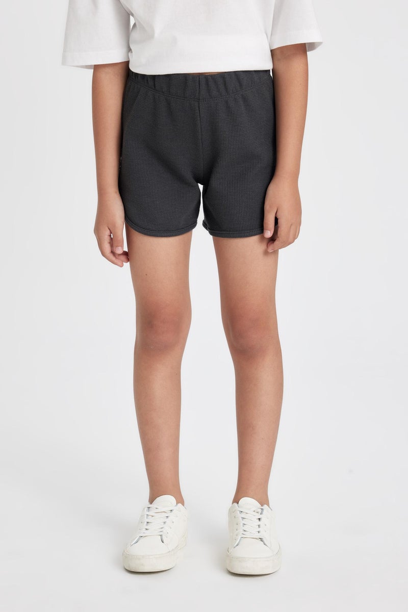 DeFacto Grey Girl Girl Waffle Shorts Casual - Image 4